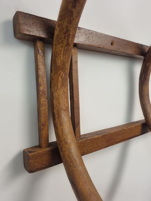 VINTAGE BENTWOOD WALL COAT RACK C1940S HALL HANGER - ADDITIONAL PHOTO 3