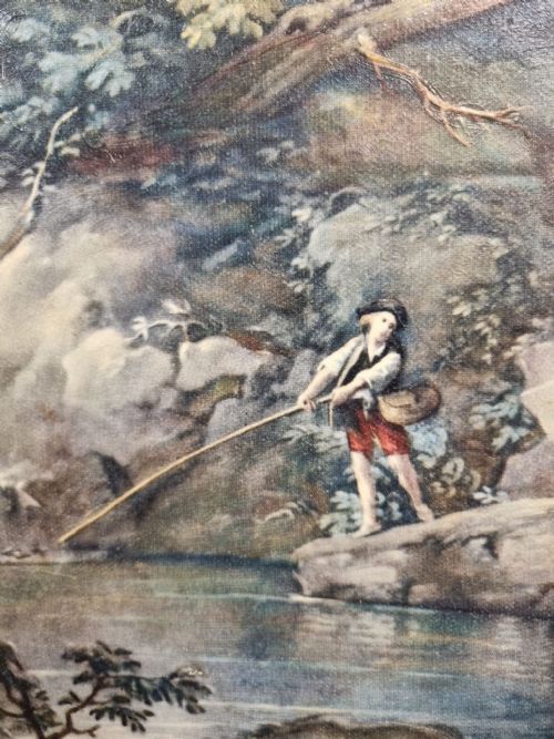 VINTAGE TEXTURED PRINT SERENE POOL AFTER CIGNAROLI C1955 - ADDITIONAL PHOTO 4
