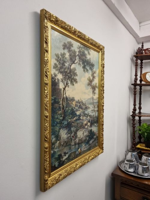 VINTAGE TEXTURED PRINT SERENE POOL AFTER CIGNAROLI C1955 - ADDITIONAL PHOTO 6