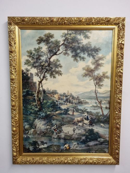 VINTAGE TEXTURED PRINT SERENE POOL AFTER CIGNAROLI C1955 - ADDITIONAL PHOTO 7