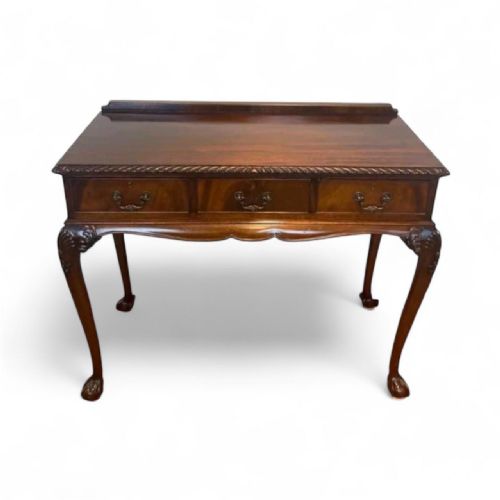 ANTIQUE ELKINGTON CO PLATE CANTEEN WITH 86PIECE CUTLERY SET C1930S CHIPPENDALE STYLE CONSOLE TABLE - ADDITIONAL PHOTO 1