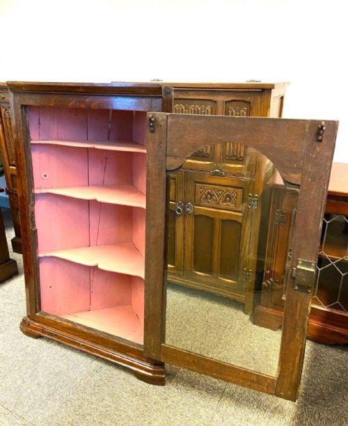 ANTIQUE ENGLISH GEORGIAN GLAZED CORNER CABINET C1760 - ADDITIONAL PHOTO 3