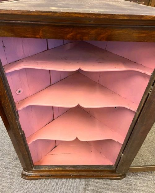ANTIQUE ENGLISH GEORGIAN GLAZED CORNER CABINET C1760 - ADDITIONAL PHOTO 6