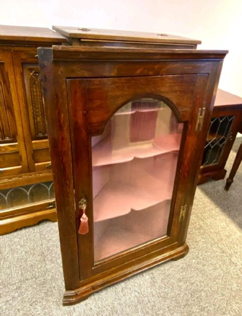 ANTIQUE ENGLISH GEORGIAN GLAZED CORNER CABINET C1760 - ADDITIONAL PHOTO 8