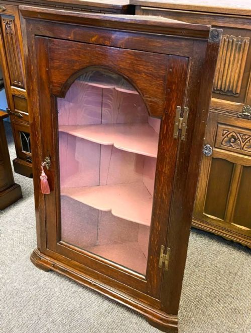 ANTIQUE ENGLISH GEORGIAN GLAZED CORNER CABINET C1760 - ADDITIONAL PHOTO 9