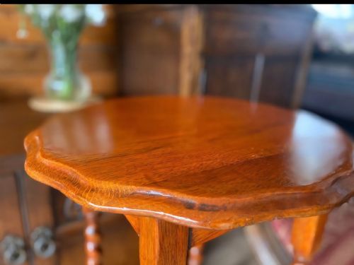 ANTIQUE ENGLISH OAK PLANT STAND BARLEY TWIST LEGS C1920S - ADDITIONAL PHOTO 7