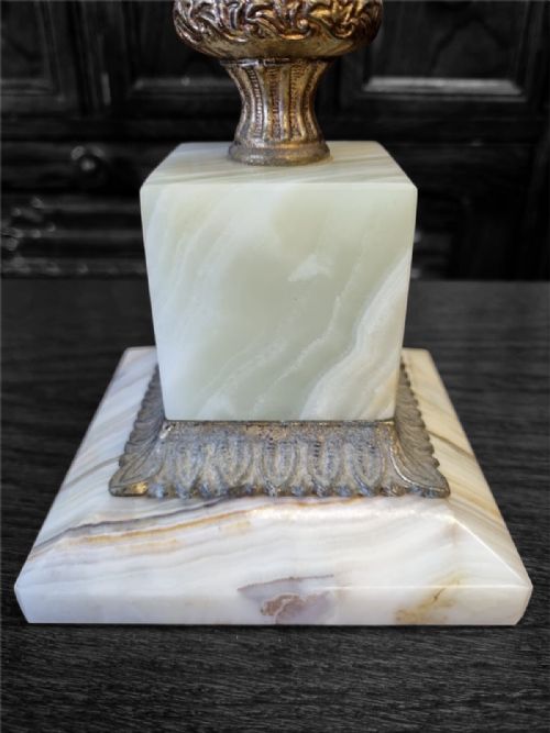 VINTAGE ART DECO ONYX BRASS TABLE LAMP C1930S - ADDITIONAL PHOTO 3
