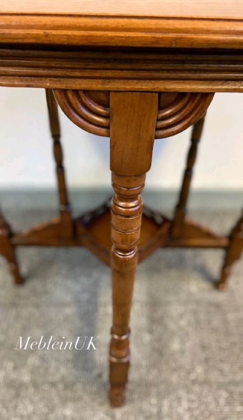 VINTAGE SIXSIDED OAK OCCASIONAL TABLE C1920 - ADDITIONAL PHOTO 10