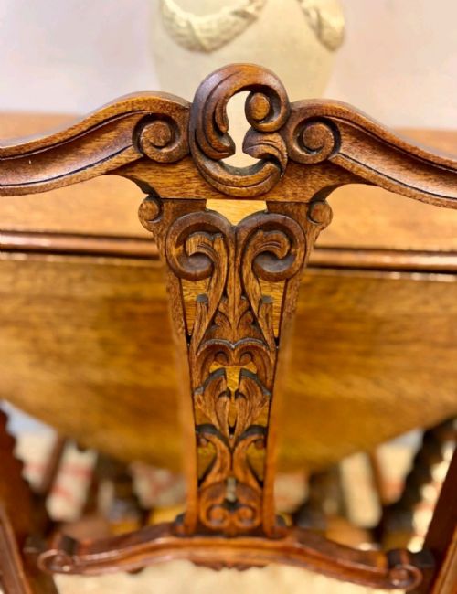 ANTIQUE BEDROOM CHAIR LATE VICTORIAN HANDCARVED BACK RED UPHOLSTERED SEAT - ADDITIONAL PHOTO 7