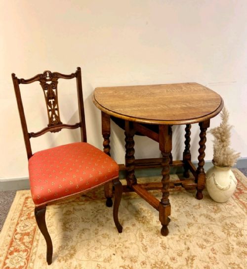ANTIQUE BEDROOM CHAIR LATE VICTORIAN HANDCARVED BACK RED UPHOLSTERED SEAT - ADDITIONAL PHOTO 10