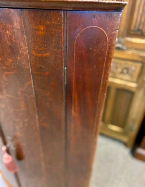 ANTIQUE GEORGIAN BOW FRONT CORNER CUPBOARD C1800 - ADDITIONAL PHOTO 7