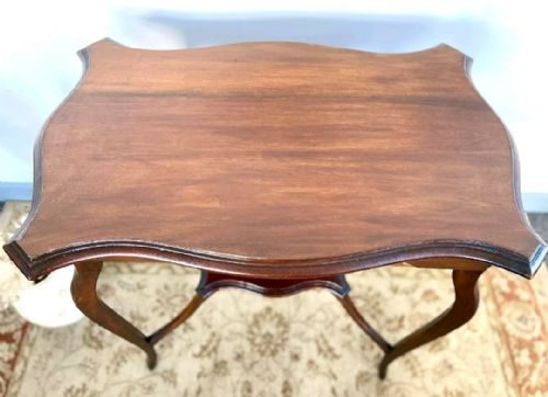 VINTAGE EDWARDIAN TWOTIER MAHOGANY OCCASIONAL TABLE C1910 - ADDITIONAL PHOTO 2