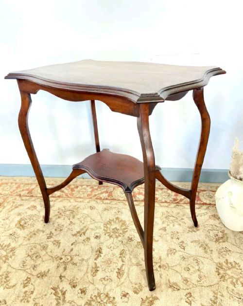 VINTAGE EDWARDIAN TWOTIER MAHOGANY OCCASIONAL TABLE C1910 - ADDITIONAL PHOTO 3