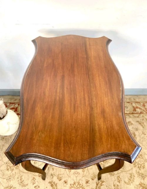 VINTAGE EDWARDIAN TWOTIER MAHOGANY OCCASIONAL TABLE C1910 - ADDITIONAL PHOTO 4