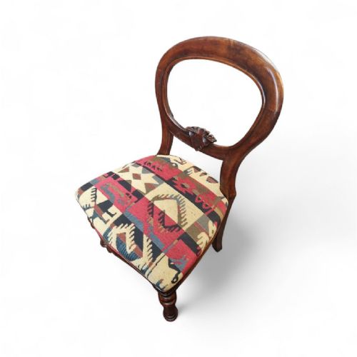 ANTIQUE VICTORIAN BALLOON BACK CHAIR C1880 - ADDITIONAL PHOTO 1