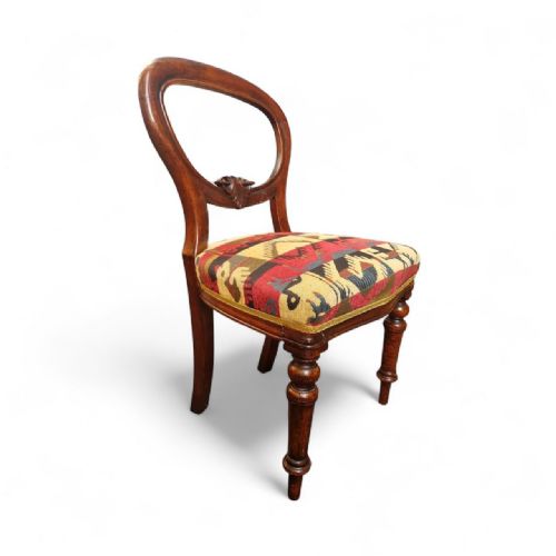 ANTIQUE VICTORIAN BALLOON BACK CHAIR C1880 - ADDITIONAL PHOTO 6