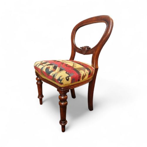 ANTIQUE VICTORIAN BALLOON BACK CHAIR C1880 - ADDITIONAL PHOTO 7