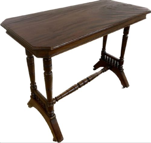 ANTIQUE VICTORIAN WALNUT CENTRE TABLE TURNED SPINDLE BASE C1890 - ADDITIONAL PHOTO 3