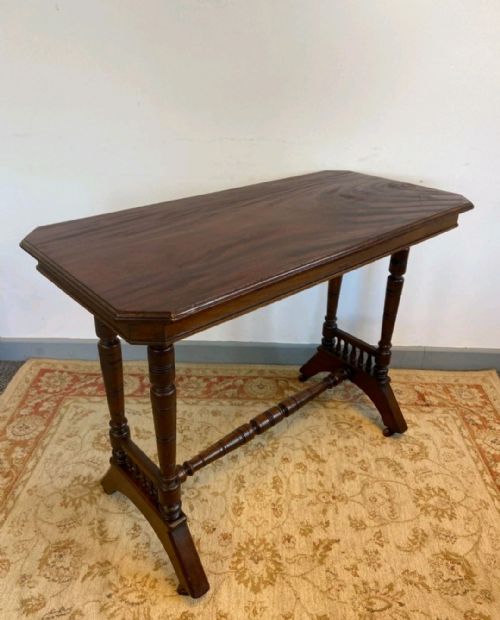ANTIQUE VICTORIAN WALNUT CENTRE TABLE TURNED SPINDLE BASE C1890 - ADDITIONAL PHOTO 6