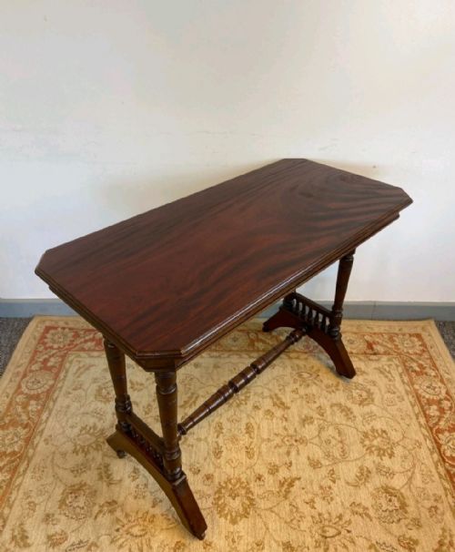 ANTIQUE VICTORIAN WALNUT CENTRE TABLE TURNED SPINDLE BASE C1890 - ADDITIONAL PHOTO 12