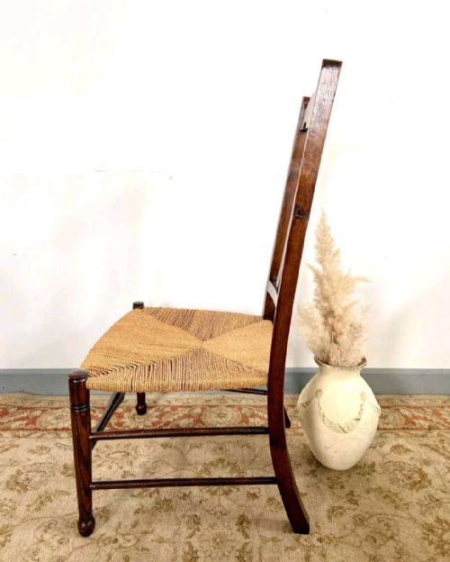 ANTIQUE VICTORIAN CHILDS RUSH SEAT CHAIR C1880 - ADDITIONAL PHOTO 1
