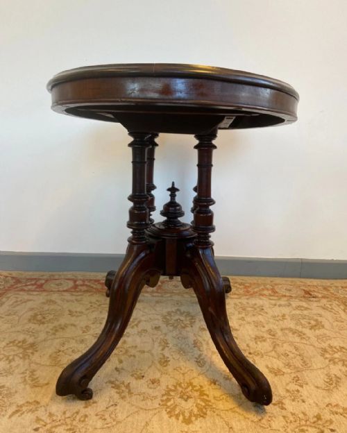 ANTIQUE ENGLISH VICTORIAN BURR WALNUT TILTTOP LOO TABLE C1860 - ADDITIONAL PHOTO 2