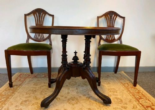 ANTIQUE ENGLISH VICTORIAN BURR WALNUT TILTTOP LOO TABLE C1860 - ADDITIONAL PHOTO 5