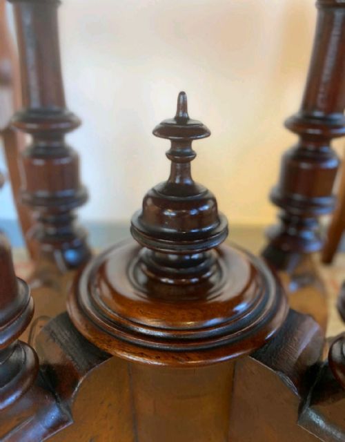 ANTIQUE ENGLISH VICTORIAN BURR WALNUT TILTTOP LOO TABLE C1860 - ADDITIONAL PHOTO 8