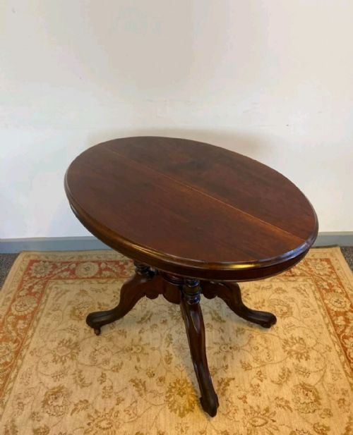 ANTIQUE ENGLISH VICTORIAN BURR WALNUT TILTTOP LOO TABLE C1860 - ADDITIONAL PHOTO 9