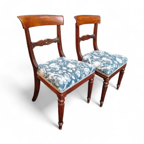 ANTIQUE WILLIAM IV MAHOGANY DINING CHAIRS SET OF TWO C1835 - ADDITIONAL PHOTO 5