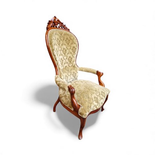 ANTIQUE VICTORIAN MAHOGANY ARMCHAIR C1880S - ADDITIONAL PHOTO 1