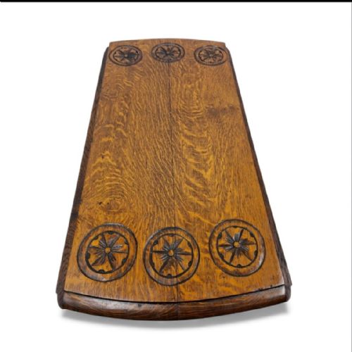 ANTIQUE CARVED OAK GATELEG DROPLEAF TABLE C1930 - ADDITIONAL PHOTO 8