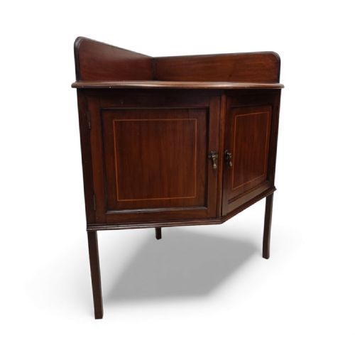 ANTIQUE MAHOGANY CORNER CABINET SIDECUPBOARD EARLY 20TH CENTURY - ADDITIONAL PHOTO 2