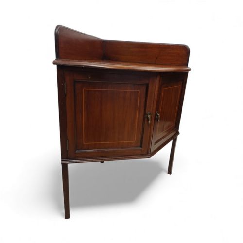 ANTIQUE MAHOGANY CORNER CABINET SIDECUPBOARD EARLY 20TH CENTURY - ADDITIONAL PHOTO 4