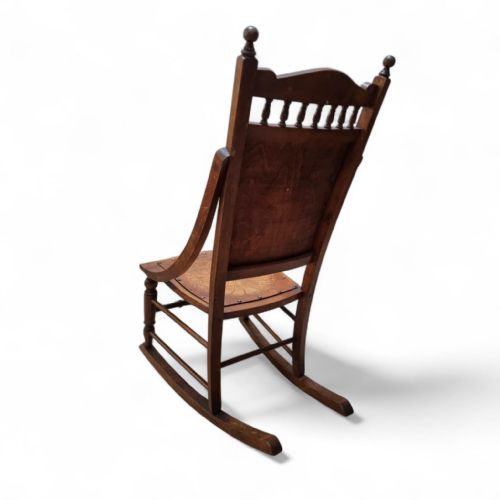 ANTIQUE EDWARDIAN CENTURY BEECH FLORAL OCCASIONAL ROCKING CHAIR - ADDITIONAL PHOTO 6
