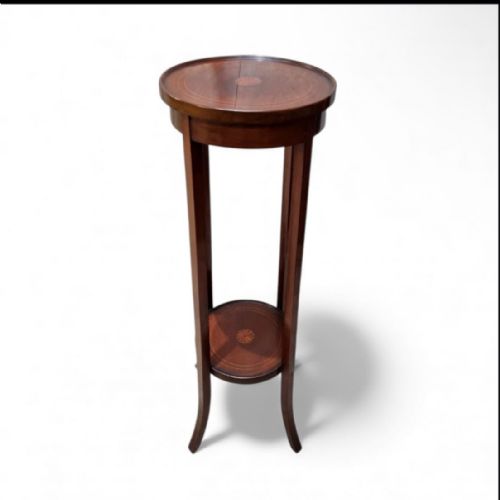 ANTIQUE EDWARDIAN MAHOGANY PLANT STAND EARLY 20TH CENTURY INLAID DETAIL - ADDITIONAL PHOTO 1
