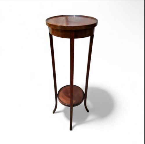 ANTIQUE EDWARDIAN MAHOGANY PLANT STAND EARLY 20TH CENTURY INLAID DETAIL - ADDITIONAL PHOTO 2