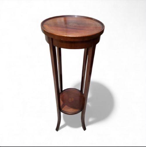 ANTIQUE EDWARDIAN MAHOGANY PLANT STAND EARLY 20TH CENTURY INLAID DETAIL - ADDITIONAL PHOTO 5