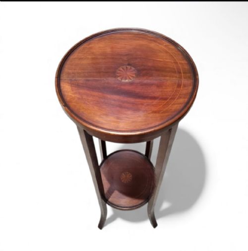 ANTIQUE EDWARDIAN MAHOGANY PLANT STAND EARLY 20TH CENTURY INLAID DETAIL - ADDITIONAL PHOTO 6