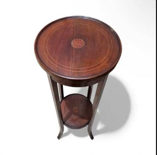 ANTIQUE EDWARDIAN MAHOGANY PLANT STAND EARLY 20TH CENTURY INLAID DETAIL - ADDITIONAL PHOTO 7