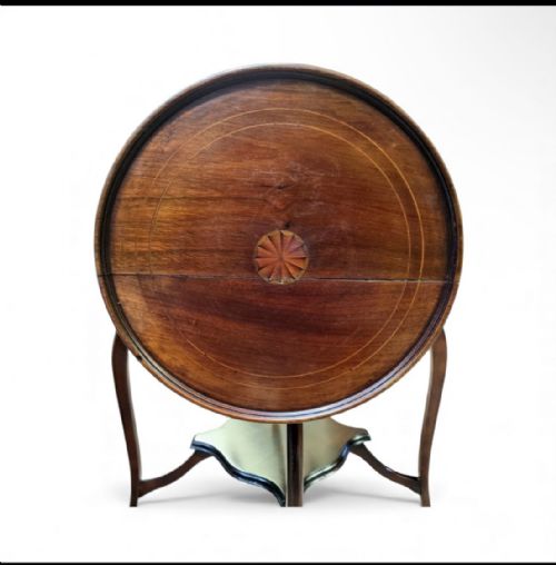 ANTIQUE EDWARDIAN MAHOGANY PLANT STAND EARLY 20TH CENTURY INLAID DETAIL - ADDITIONAL PHOTO 8