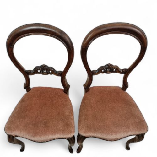 ANTIQUE VICTORIAN BALLOONBACK CHAIRS SET OF 2 C 18801900 CARVED DETAILS - ADDITIONAL PHOTO 3