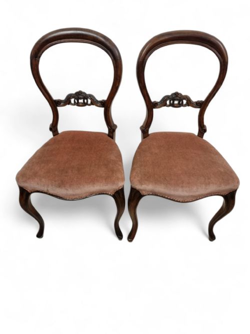 ANTIQUE VICTORIAN BALLOONBACK CHAIRS SET OF 2 C 18801900 CARVED DETAILS - ADDITIONAL PHOTO 9
