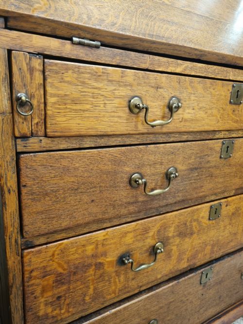 ANTIQUE VICTORIAN OAK WRITING BUREAU C1850 - ADDITIONAL PHOTO 9