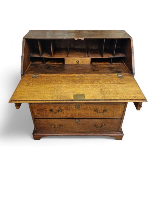 ANTIQUE VICTORIAN OAK WRITING BUREAU C1850 - ADDITIONAL PHOTO 11