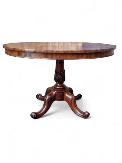 ANTIQUE MAHOGANY PEDESTAL TABLE ORIGINAL CASTORS C1890 - ADDITIONAL PHOTO 2