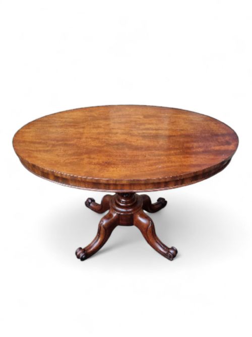 ANTIQUE MAHOGANY PEDESTAL TABLE ORIGINAL CASTORS C1890 - ADDITIONAL PHOTO 3
