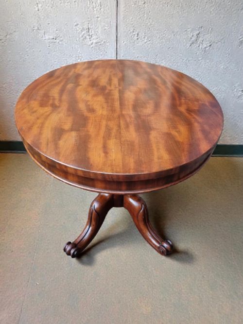 ANTIQUE MAHOGANY PEDESTAL TABLE ORIGINAL CASTORS C1890 - ADDITIONAL PHOTO 5