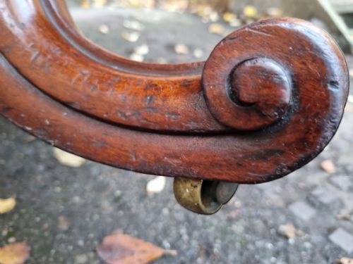 ANTIQUE MAHOGANY PEDESTAL TABLE ORIGINAL CASTORS C1890 - ADDITIONAL PHOTO 6