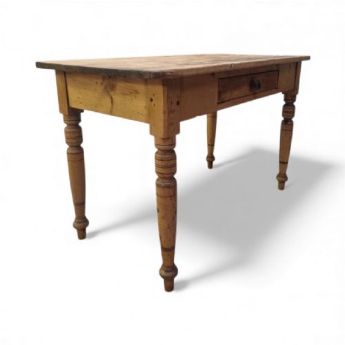 ANTIQUE VICTORIAN PINE FARMHOUSE TABLE ONE DRAWER C1880 - ADDITIONAL PHOTO 3